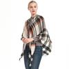 Sciarpa a scialle triangolare a quadri in finto cachemire stile europeo americano - Scaldacollo alla moda versatile per primavera, autunno, inverno