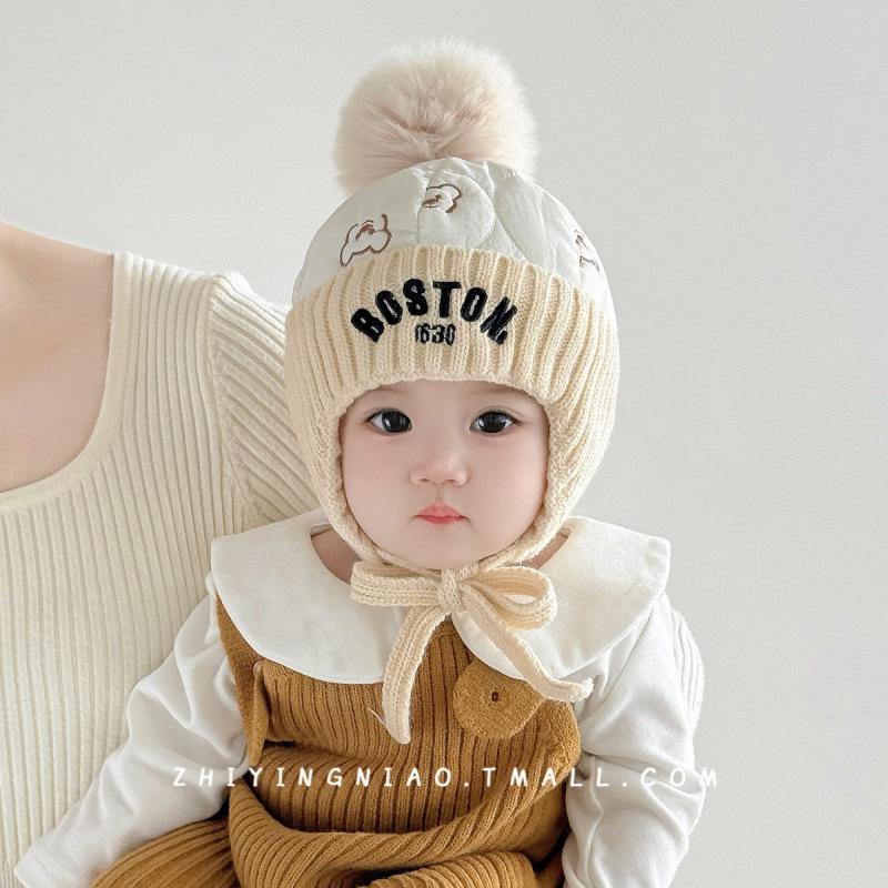Autumn Winter Korean Style Warm Ear Protection Knit Hat for Infants & Toddlers