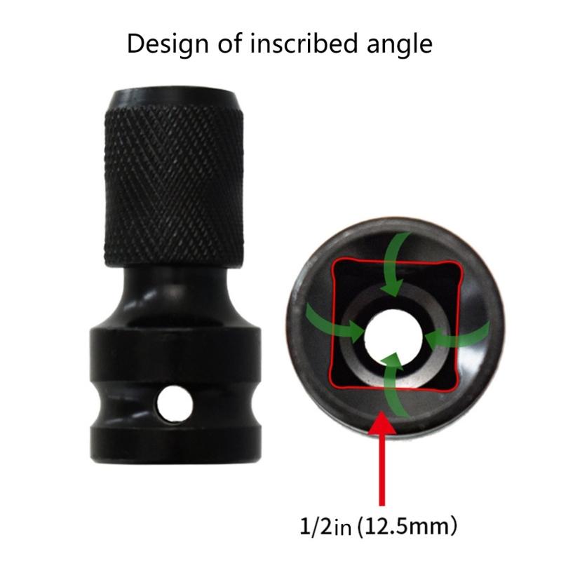 1/2'' Square To 1/4'' Socket Adapter Drill Wrench Ratchet Drive Reducers Extension Square Impact Driver Bit Set