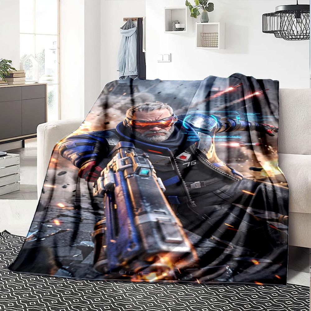 Overwatch Heroes Print Flannel Blanket High Quality Warm Comfortable Cover for All Seasons Perfect for Gifts Home Decor