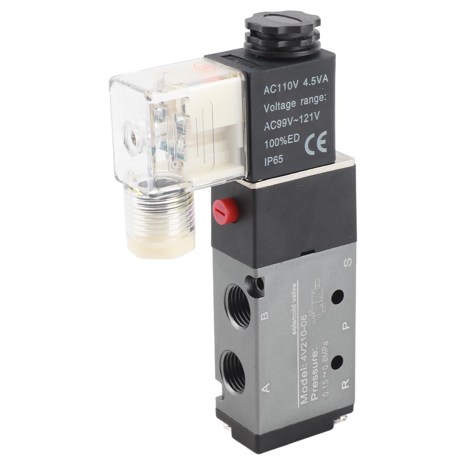 

2-позиційний 5-ходовий електромагнітний клапан Пневматичний перемикач Регулюючі клапани G1 4 дюйми ВпускнийAC 110В+ 15 відсотків