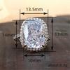 Luxury Female White Zircon Big Stone Engagement Ring Vintage Silver Color Wedding Jewelry For Women