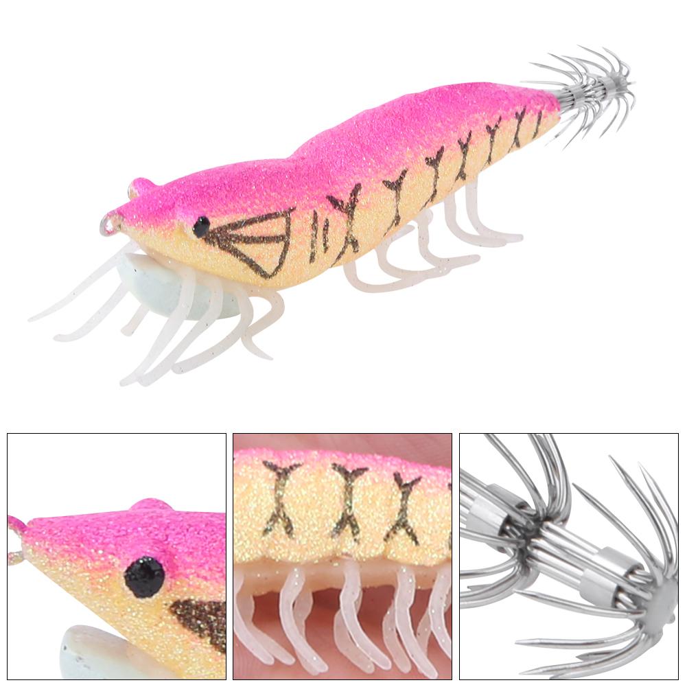 3g ABS Luminous Squid Hook Artificial Simulation Shrimp Fishing Lures Baits Fish Tackle Accessories005#