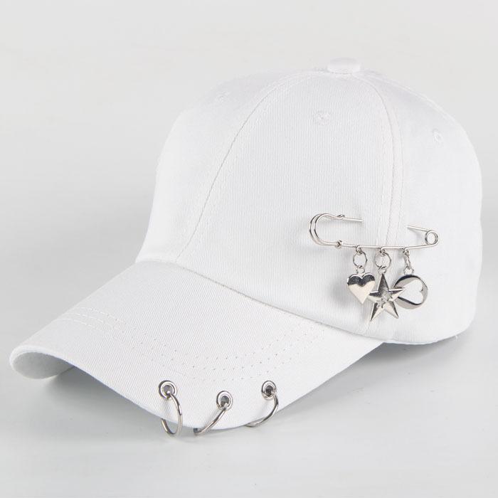Fashion Hip Hop Cotton Baseball Cap Creative Piercing Ring Caps Punk Adult Casual Solid Adjustable Unisex Hat Snapback Hats