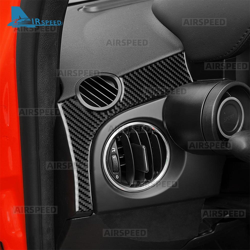 Real Soft Carbon Fiber Sticker For Fiat 500 500C/Abarth 595 595C /695 695C 2016 2017 2018-2024 500e 16-19 Car Instrument Strip