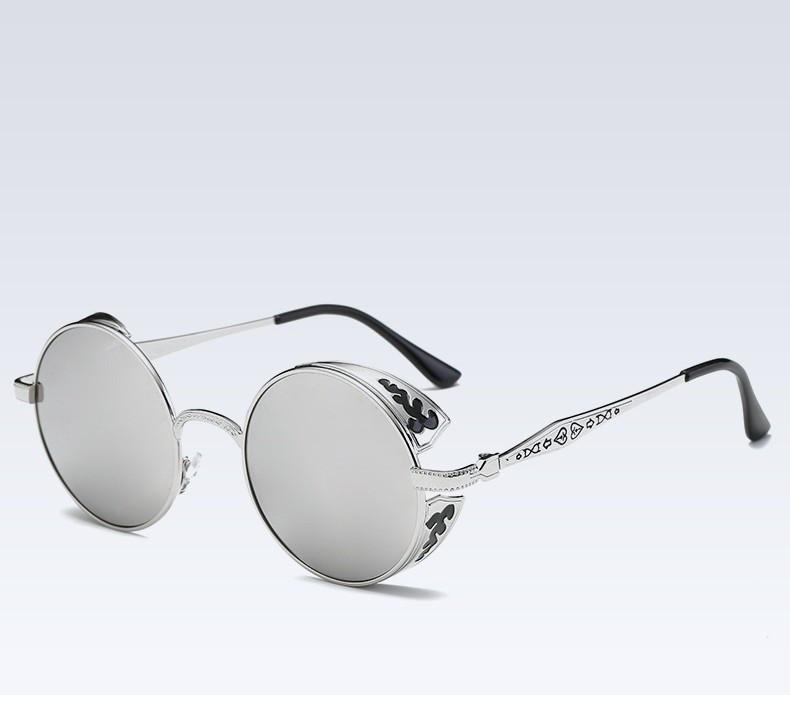 Retro Polarized Steampunk Round Sunglasses Mirror Glasses Male Female Glasses