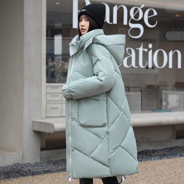 2025 new thickened down jacket cotton coat women's loose mid-length knee-length cotton winter skirt