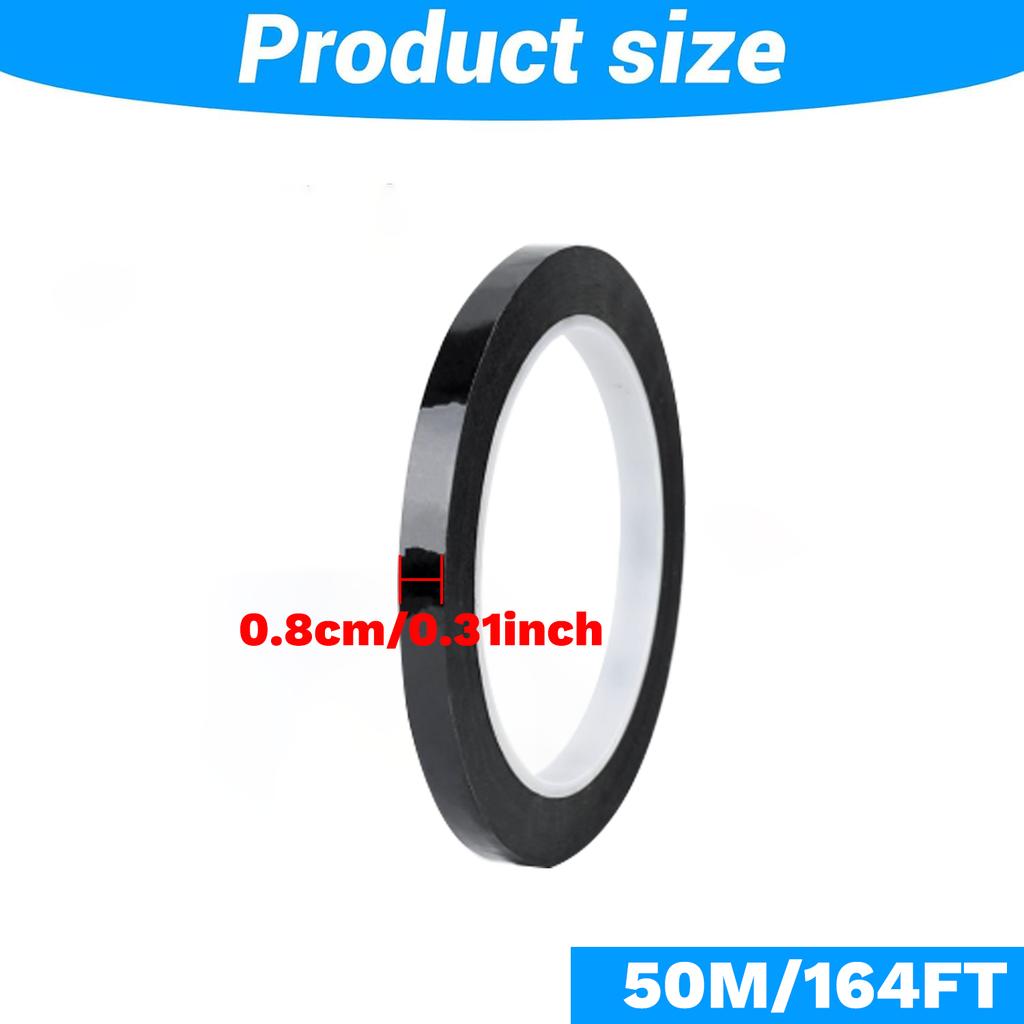 50M Black Film High Temperature Resistant Shading Waterproof Tape Graphic Whiteboard Electrical Marking Tape