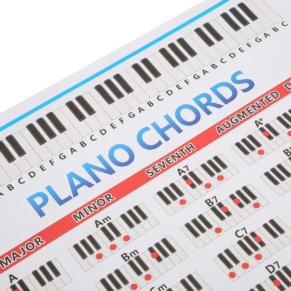 Piano Chord Chart Poster Easy To Read Piano Chord Chart Music Education Piano Chord Poster Home School Tear-resistant