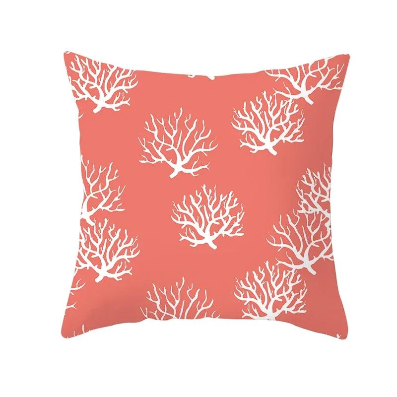 Coral Pillow Case Spring Home Decor Decorative Live Coral Tropical Style Pillow Cushion Cover for Sofa ize Funda Cojin