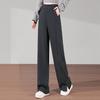 Women's High-Waisted Loose Fit Slit Straight-Leg Pants