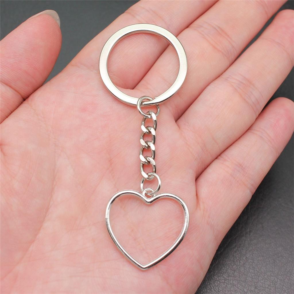 28mm Key Ring Couple Heart Love Minimalist Jewelry Components QY016
