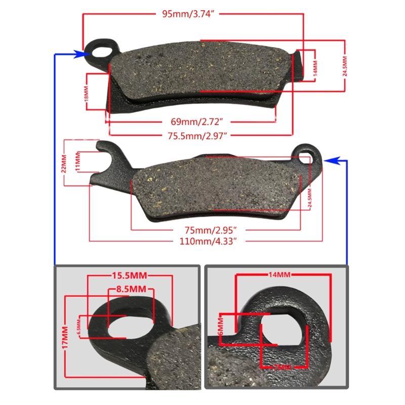 Rear Disc Brake Shoes Pads, Chinese ATV Brake Pads Fit ATV Dirt Pit Bike for Can-Am Renegade1000R