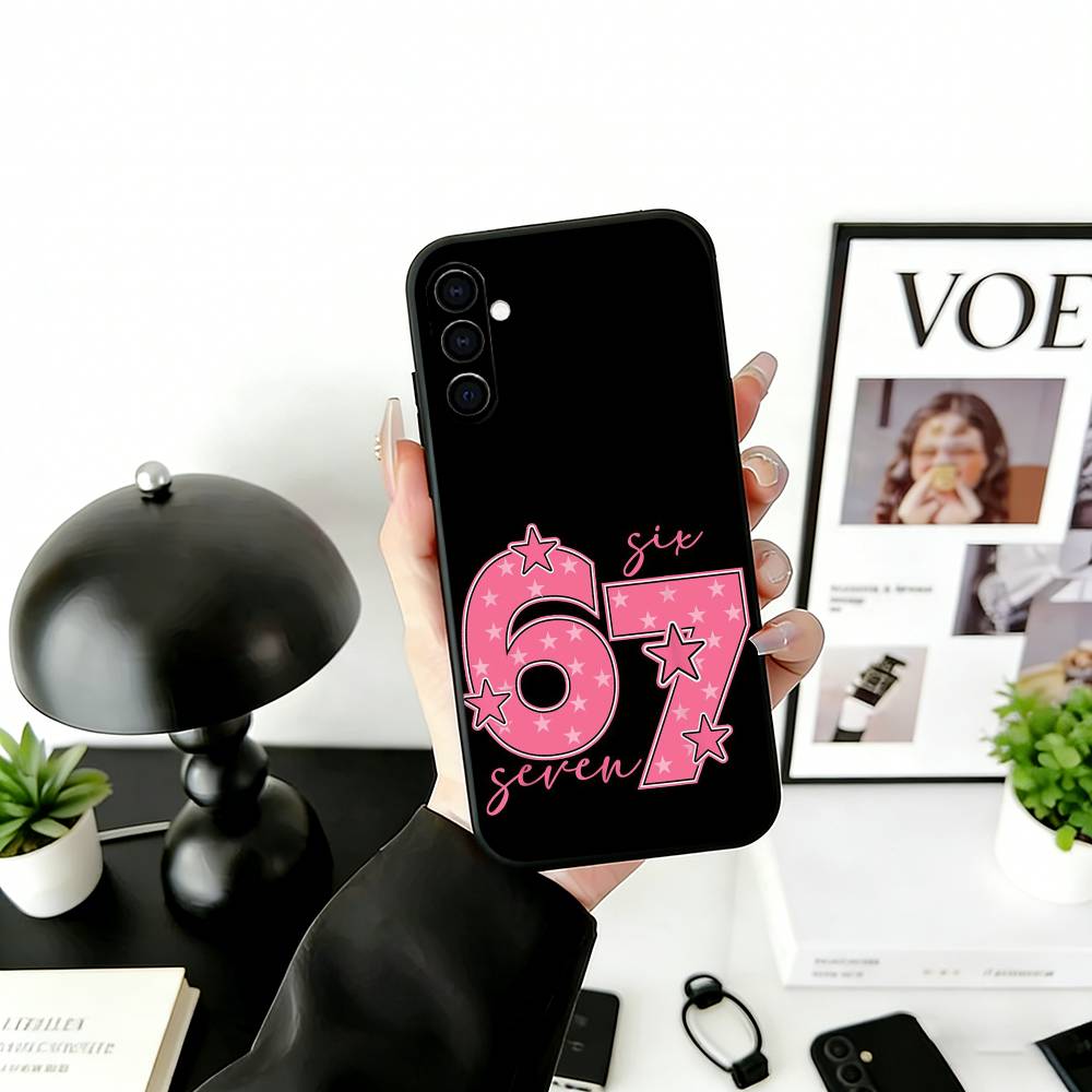 

S-Six S-Seven 67 SS Phone Case Black Silicone Soft For Samsung Galaxy A73,A72,A71,A70,A53,A52,A51 Samsung a30 a20