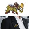 Sparkling Rhinestones Elephant Brooch Elegant Design Corsage Pin For Party Evening Wear Symbolizing Luck