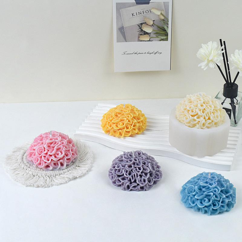 

1Pc Chrysanthemum Silicone Mold Diy Gypsum Aromatherapy Candle Mold For Day Of The Dead Marigold Ornament Home Decoration
