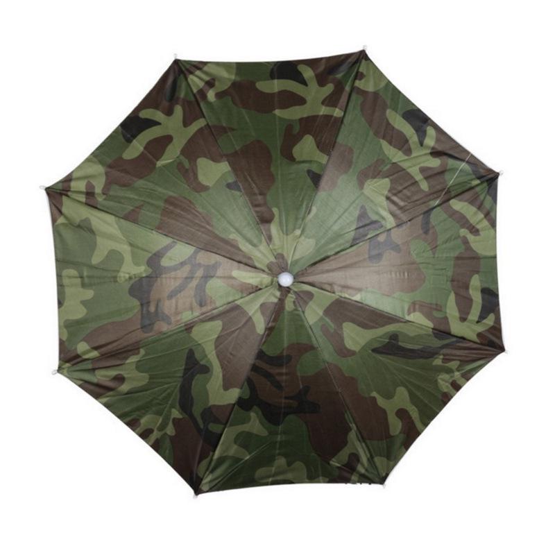 Camouflage Silver-Coated Fishing Headwear Umbrella Hat, 30CM