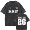 Retro Gewaschen Shakira LMYNL Welttournee 2026 T-Shirts Las Mujeres Ya No Lloran Doppelseitiger Druck T-Shirt Herren Damen Oversized T-Shirts