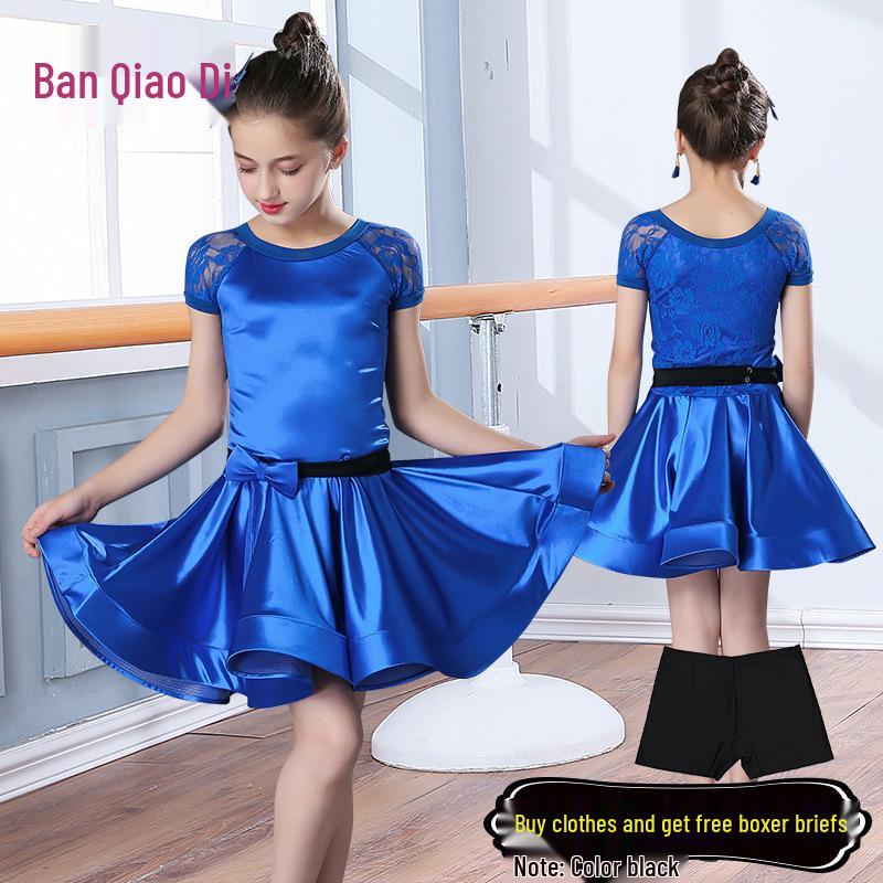 Kids Girls' Lace Swing Skirt Latin Dance Costume for Performance and Practice