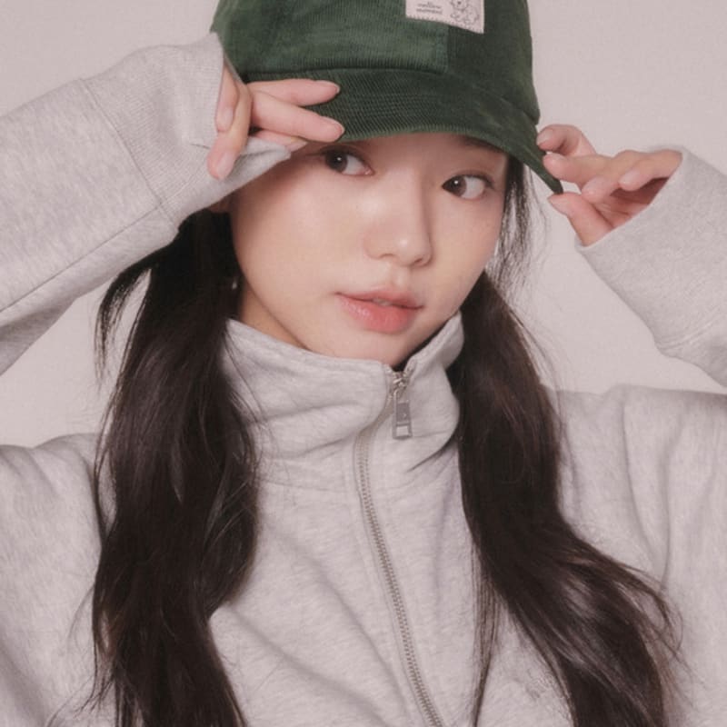 

mellotory rabbit label corduroy ball cap (2 colors) dark green