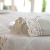 Nordic Style Christmas Plaid Tablecloth Soft Cotton Linen Map with Lace Hem Modern Rectangular and Round Cover for Dining Table