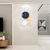 Blue And Gold Wall Clock W/Hook 30" Large Wall Clock Modern Living Room Decor Silent Non-Ticking Clock Not Included Battery