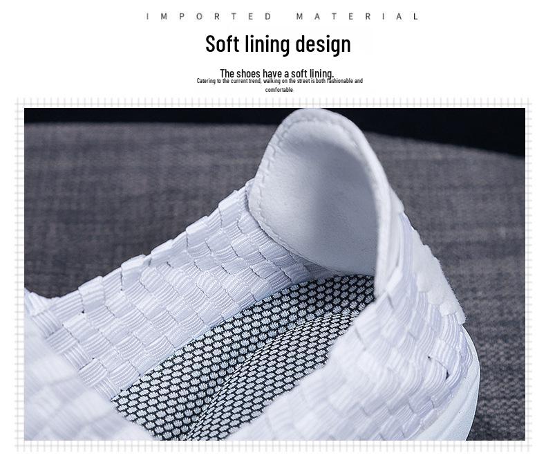 2022 Summer Women's Breathable Elastic Band Hand-Woven Casual Sports Flats