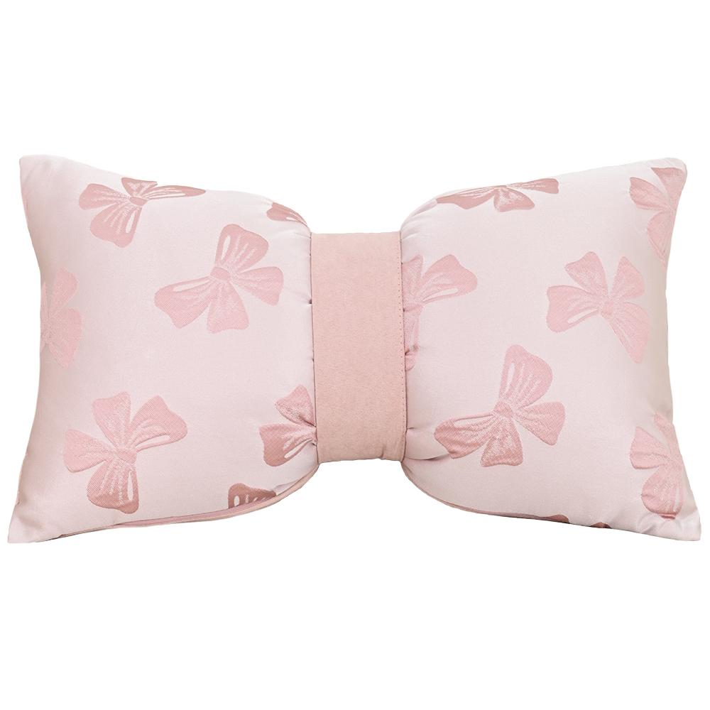 BUYNOW Jacquard Bow Pillowcase Without Pillow Core Korean Cute Girl Pink Bow Living Room Sofa Cushion Cover Home Bedroom Decor