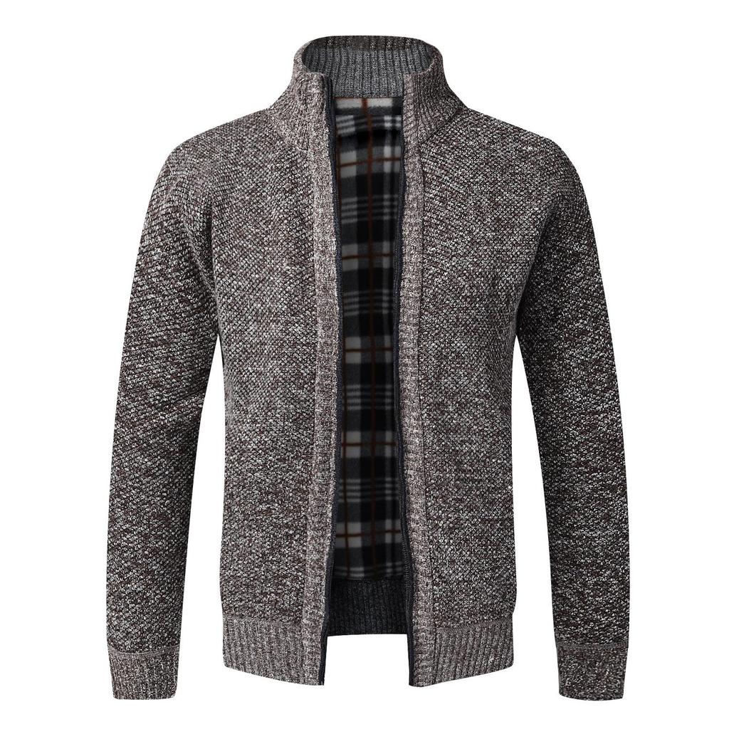 

Men s Korean Style Stand-up Collar Sweater Youth Loose Casual Knitted Jacket 3XL