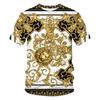 Summer Fashion New Yellow Crown Printed Men's T-shirt Street Harajuku Comfortable Plus Size Round Neck Short Sleeve Top