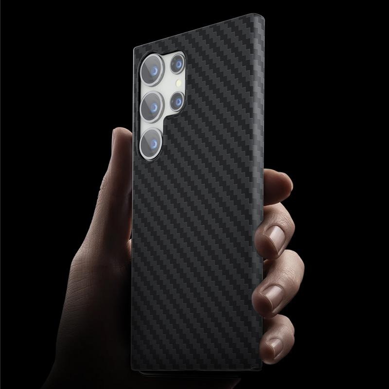 For Samsung S25 S24 Ultra S23 Plus S22 Shockproof Carbon Fiber Shockproof PC Hard Slim Cover