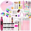 Acrylic Powder Nail Kit Complete Set with LED Lamp and Drill Machine Nail Extension Kit for Beginners Professional Nail Art Tool Set