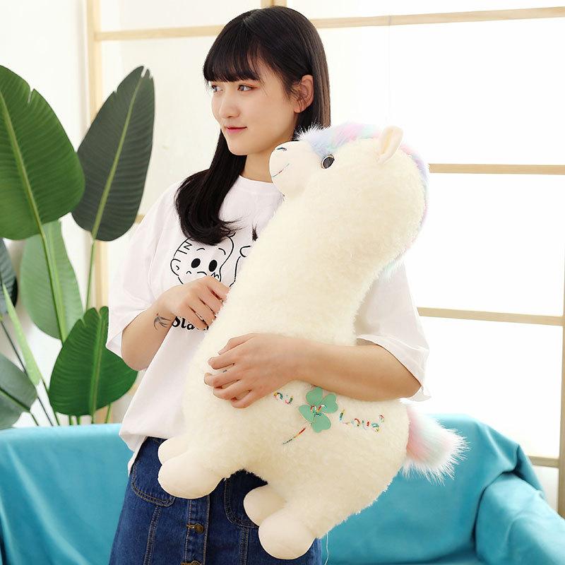 Simulation Alpaca Doll Plush Toy Grass Mud Horse Series Doll Sheep Gift Throw Pillow for Children