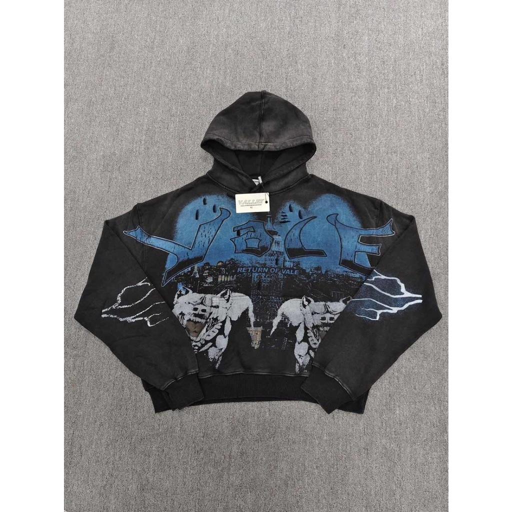FolwStreet Streetwear Druck Y2K Kapuzenpullover Herren Damen Reißverschlusstasche Kapuzenpullover