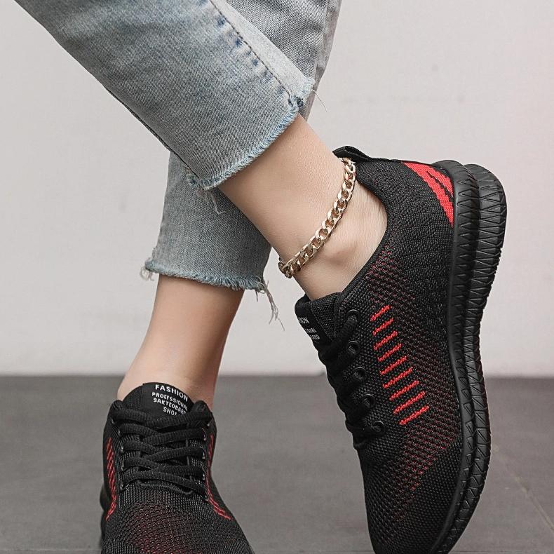 Black New Women Shoes Mesh Sneakers Men's Deodorant Breathable Lightweight Soft Sole Flying Woven Summer Running Shoes