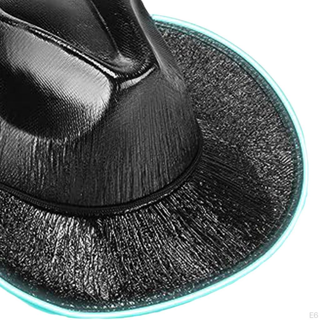 LED Cowboy Hat, Light up Headgear Rave Cap Cowgirl Hat Western for Party Role