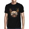 1Tee Mens Adorable Pug Wearing Reindeer Antlers T-Shirt