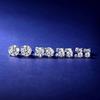 New S925 Sterling Silver Setting Round Faceted Cut Moissanite Diamond Women Ear Stud Earring Pair Fine Jewelry for Women Men