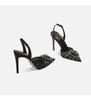 Fashion 2025 New Rhinestone Toe Cap Sandals for Women with a Straight Buckle and Pointed Tip, Sexy Temperament, Socialite Single Shoes