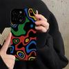 Irregular Colored Patterns Silicone Case For iPhone 14 15 Pro Max 11 12 13 16 Plus 17 ProMax Air Mini Soft Shockproof Full Cover