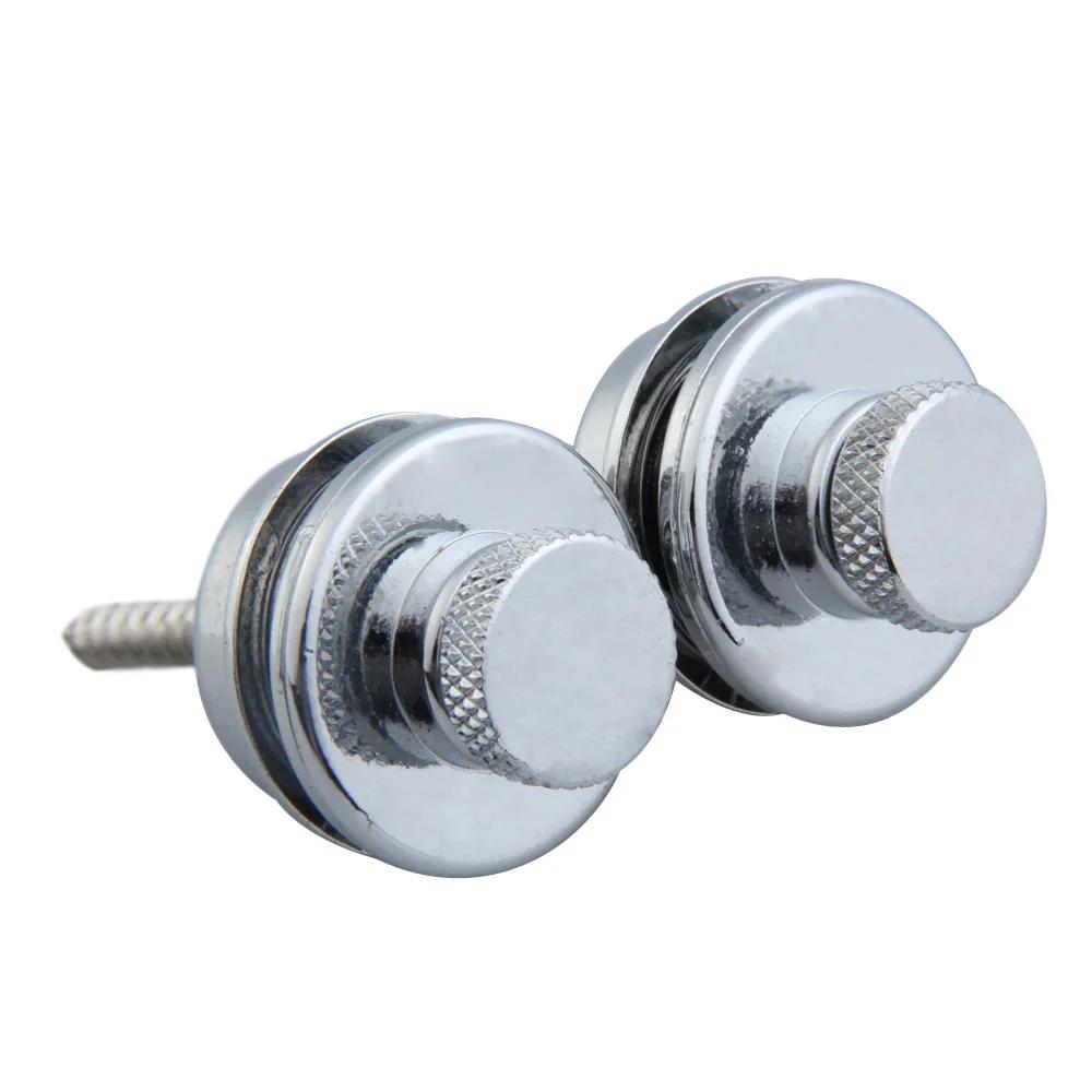 10-2PCS Electric Guitar Straplock Zinc Alloy Bass Safety Straplock Flat Head Non-slip Replacement Musical Instrument Accessories
