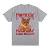 Stop Talking Start Mewing T-Shirt Funny Cute Cat Meme Graphic Short Sleeve T Shirts 100% Cotton Comfort Loose T-shirts Oversized