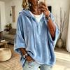 Women's Velvet Hooded Sweatshirt with Drawstring, Loose Fit Sleeve