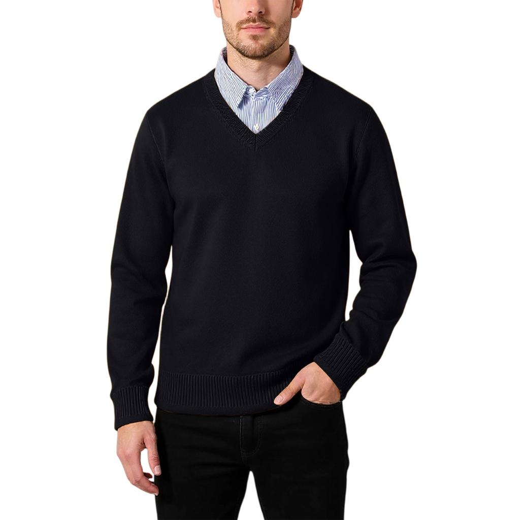 Men's  Fashion  Knitting  Pullover  Long Sleeves  Loose  Flip Collar  Sweater