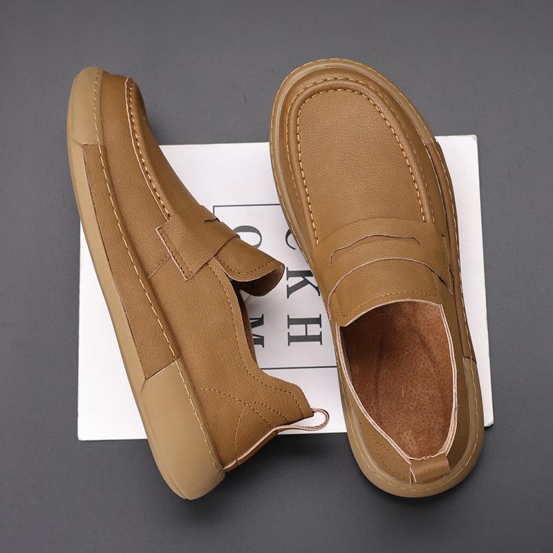 Fashion Brand Men Genuine Leather Walking Loafers High Quality Soft Bottom Comfy Business Shoes Fashion Office Dress Flat Designer Shoes