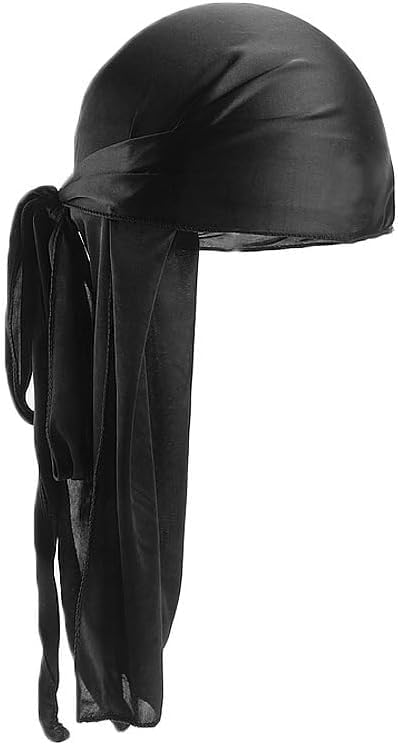 BERUKO 2-piece Do-rag Hip Hop Bandana Dance Dancer Turban Pirate Cap Lightweight (black, white)