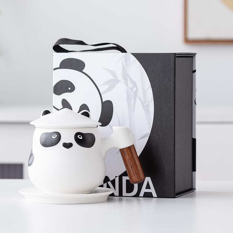Panda Gift Box Tea Mug Creative Ceramic Tea Separation Cup with Lid Office Gift Filter Water Cup
