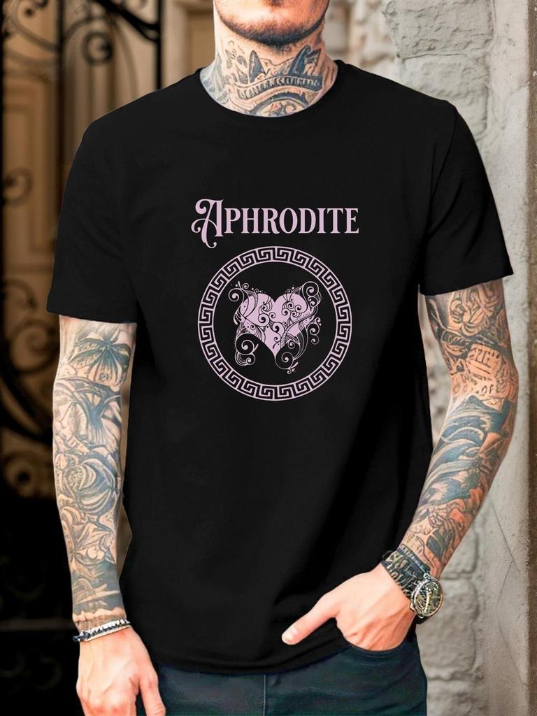 MenS Aphrodite Pattern Summer Casual Short-Sleeve T-Shirt
