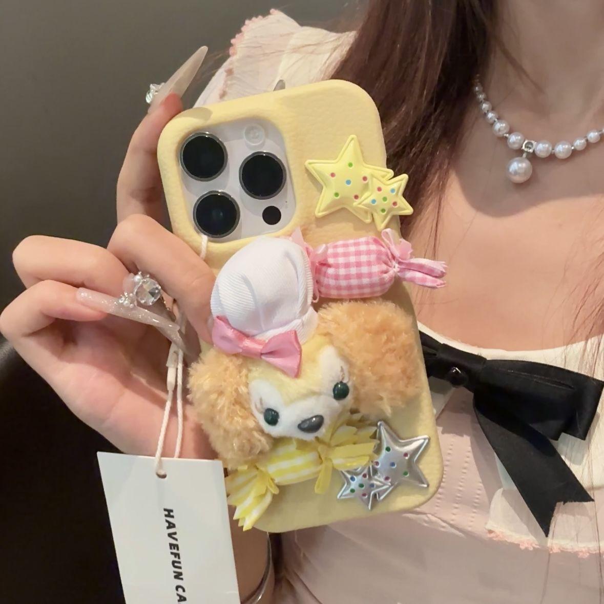 

Plush Pie Apple 16 ProMax Phone Case IPhone 15 Pro New 13 Women 12 Soft Cover 14 Bracelet XR Apple 12Promax