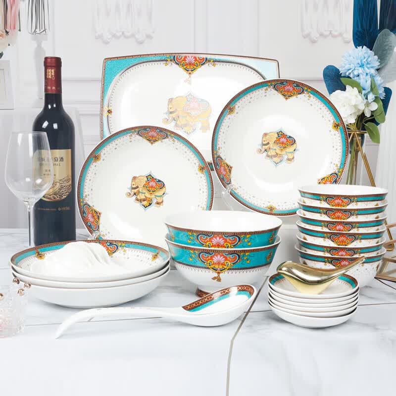 Zankang Thai Style 29-Piece Ceramic Dinnerware Set